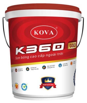 Sơn bóng cao cấp ngoài trời K360-GOLD 4Kg Son Kova màu trắng hoặc trắng sứ