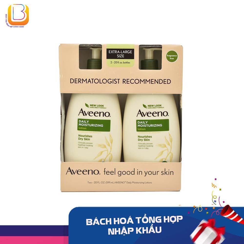 Set 2 chai sữa dưỡng thể aveeno daily moisturizing lotion mỹ 591ml