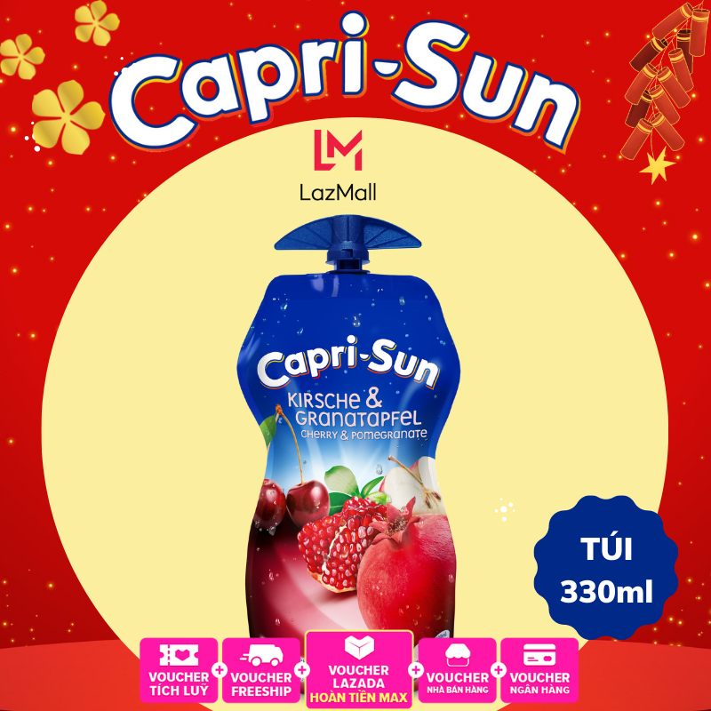 Nước trái cây Capri-Sun vị Anh đào & Lựu túi 330ml - hàng nhập Đức chính hãng