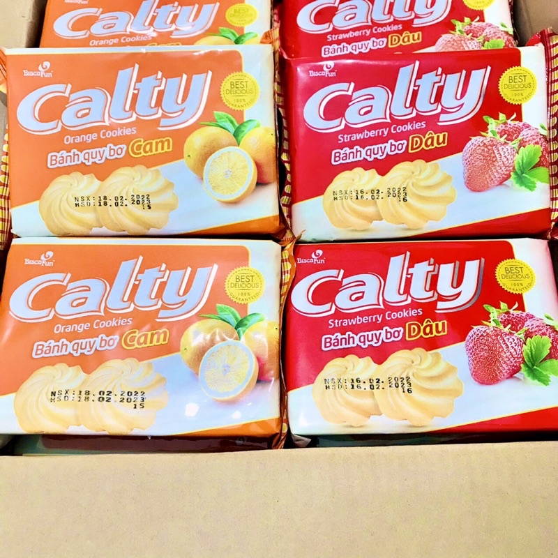 Bánh Quy Bơ Sữa Calty Biscafun Vị Cam Dâu 90g