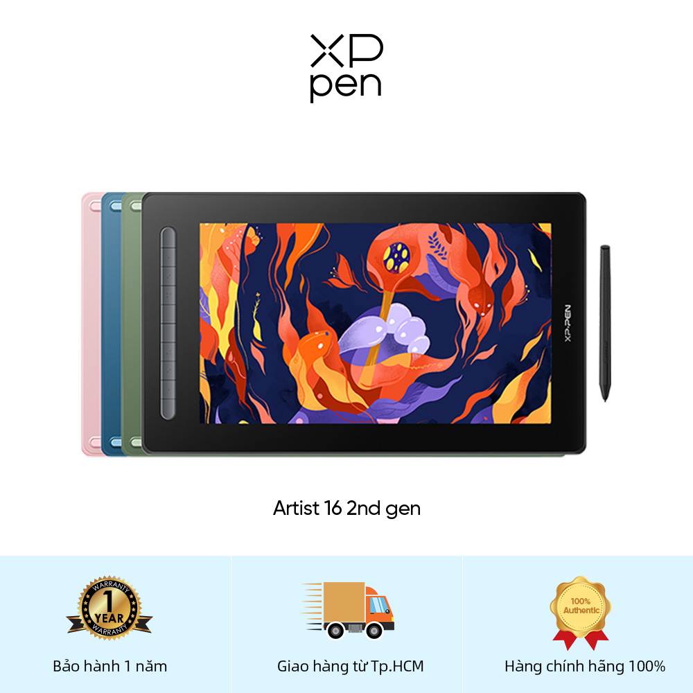 【XPPen】Artist 16 (2nd gen) Màn hình vẽ 15,4 inch Màn hình máy tính bảng vẽ đồ họa với màn hình nhiều lớp Hỗ trợ Android với bút stylus X3 Elite không dùng pin Gam màu 127% sRGB