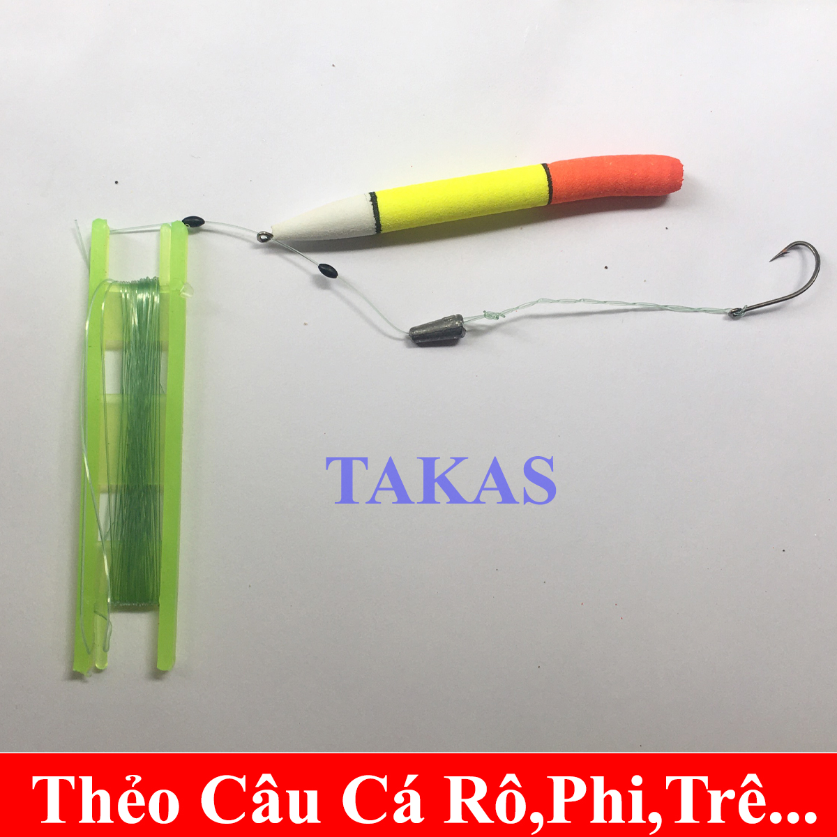 Thẻo câu cá trê,rô đồng,rô phi,cá chép buộc sẵn phao chì,phụ kiện