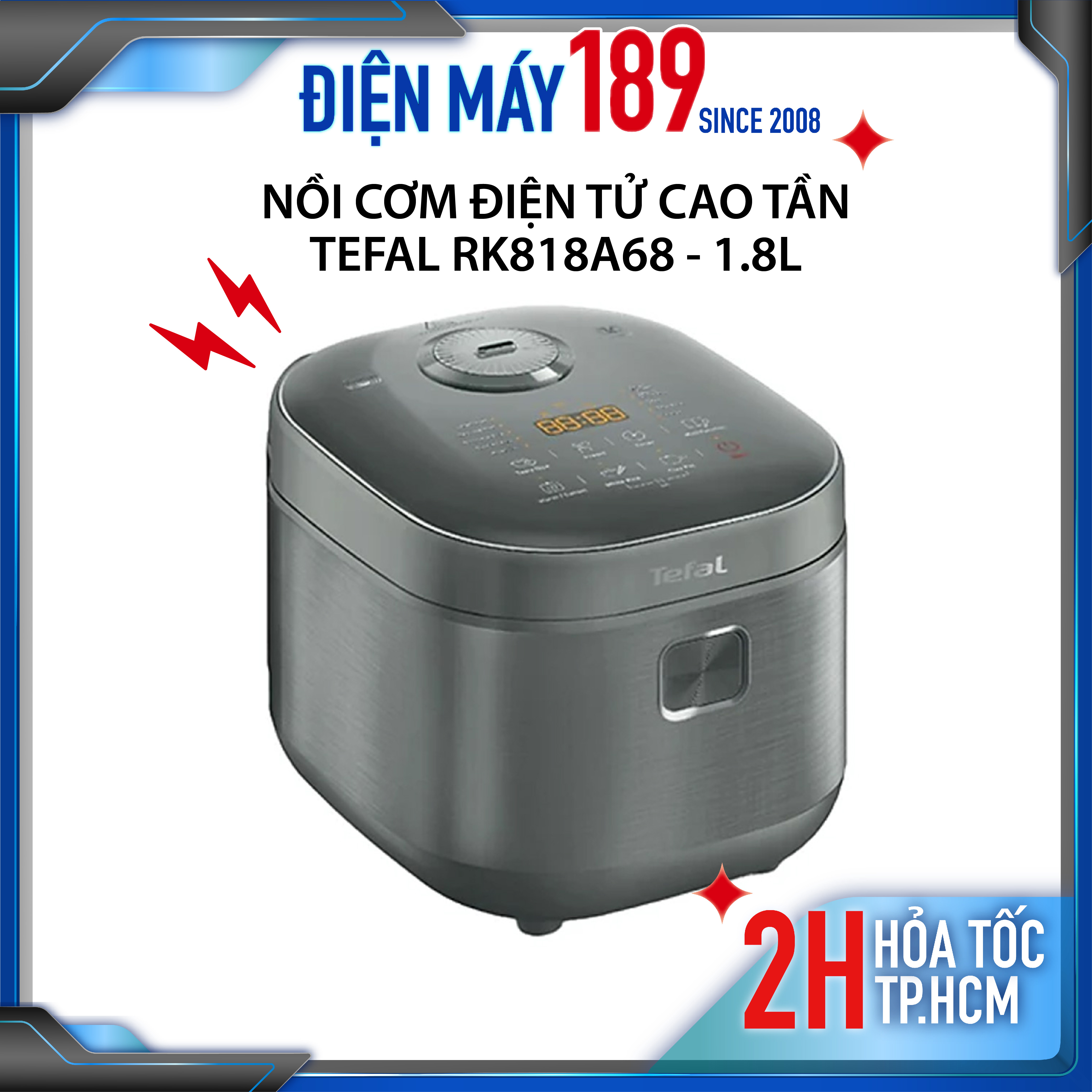 Nồi cơm điện tử cao tần lòng niêu tefal rk818a68 1.8l công suất 1200w