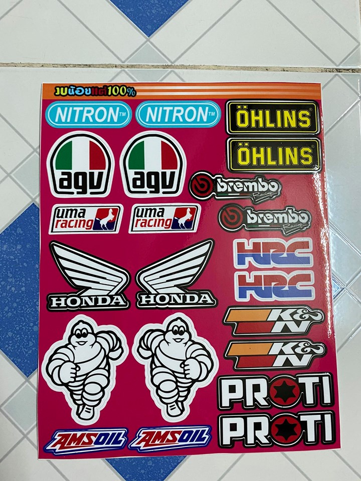 [HCM]TEM LOGO MICHELIN AMSOIL NITRON AGV NỀN HỒNG