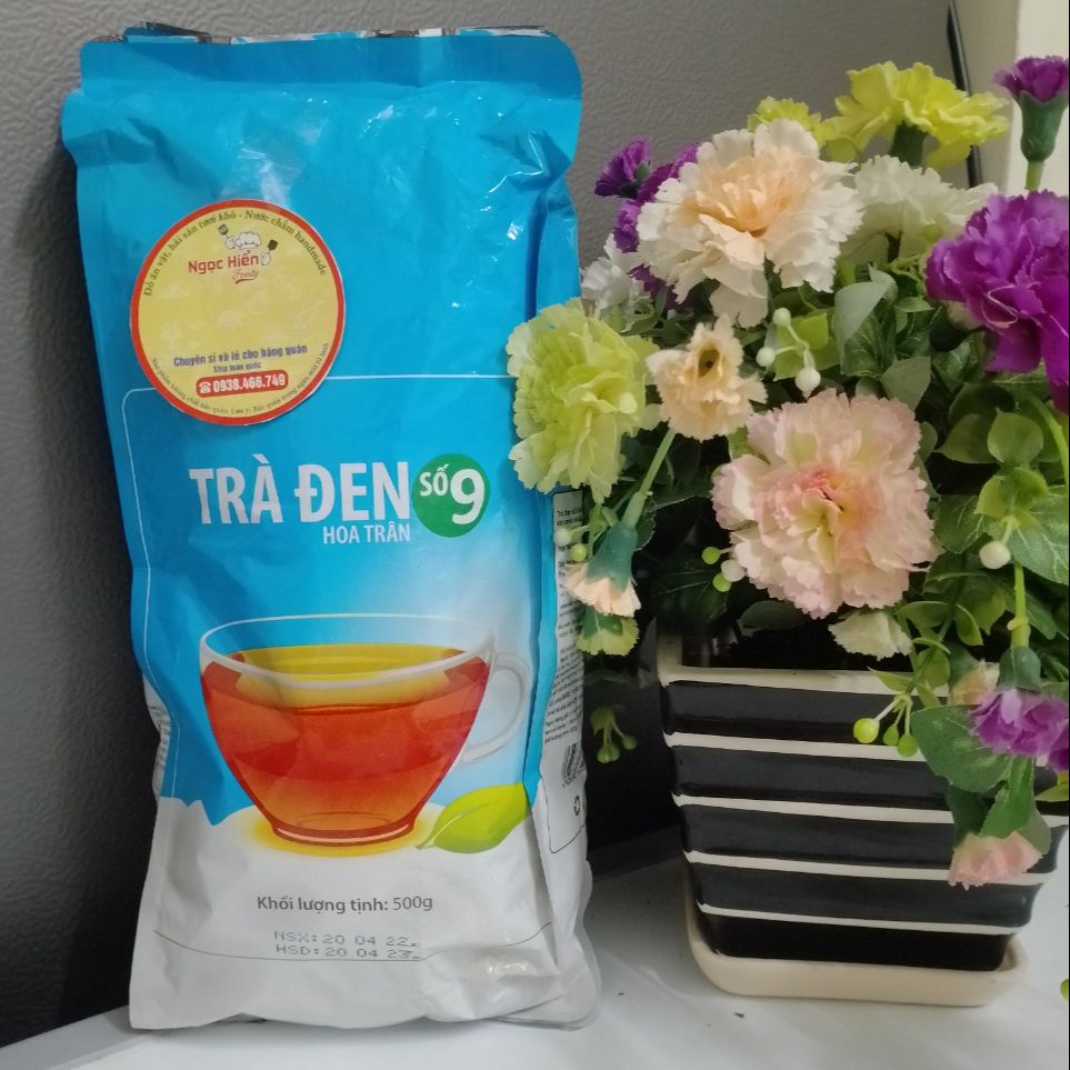 Trà đen hoa trân số 9 gói 500g y chang hình, dùng để pha trà sữa, trà chanh, trà tắc, ngọc hiển foody