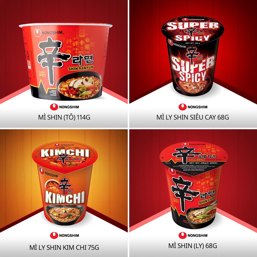 Mì Ly - Mì Tô Nongshim Hàn Quốc - Tiết kiệm thời gian - tiện lợi mang theo mọi nơi