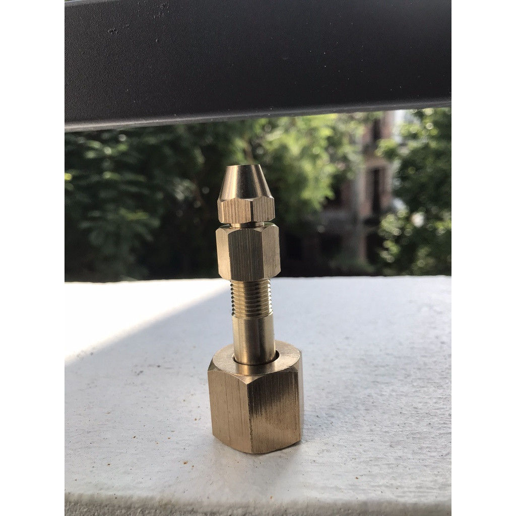 Bộ đầu chuyển đổi bình khí nito, oxy sang đồng hồ áp suất nạp Gas - Đầu chuyển Ni tơ gió đá dây nạp gas