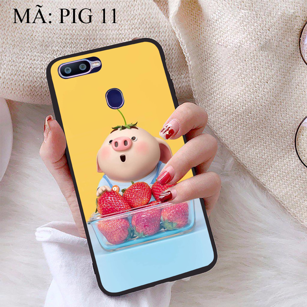 [HCM]Ốp lưng iCase dành cho Oppo F9 viền dẻo TPU BST Pig Cute