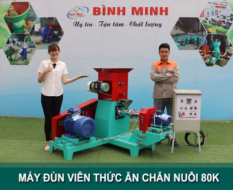 Máy đùn viên thức ăn chăn nuôi 80K - Máy làm cám nổi, cám tròn