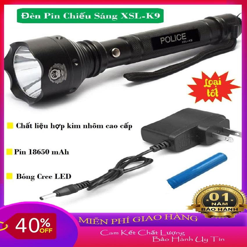 Đèn Pin Chiếu Sáng XSL-K9 - Đèn Led Chiếu Sáng Tốt, Độ Bền Cao, Dung Lượng Pin Sạc Lớn 1850 mAh, Nhỏ Gọn Tiện Lợi - Đèn pin cầm tay, đèn led, đèn pin siêu sáng - BH Uy Tín - BAMBOO