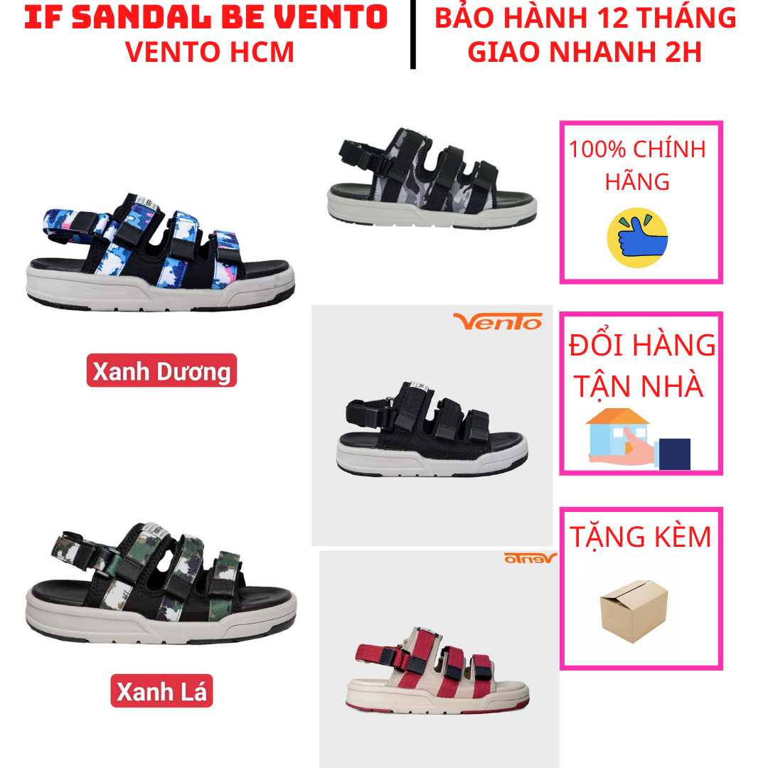 Giày sandal Nam VENTO 3 quai ngang đế cao 3cm chống trơn trượt quai sau có thể tháo rời làm dép NV1001