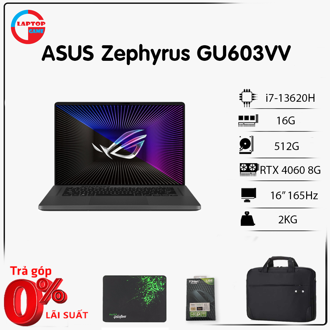 Asus rog zephyrus g16 gu603vv laptop gaming cao cấp