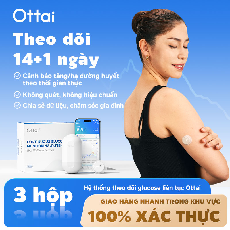 Ottai liên tục glucose Màn hình 3 Bộ 24h thời gian thực liên tục glucose giám sát cảm biến thiết bị theo dõi đường huyết