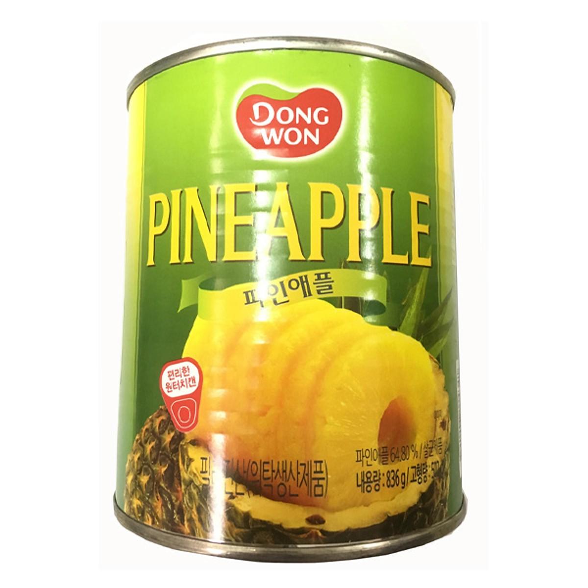 Dứa đóng hộp dongwon 836g - nhập khẩu hàn quốc