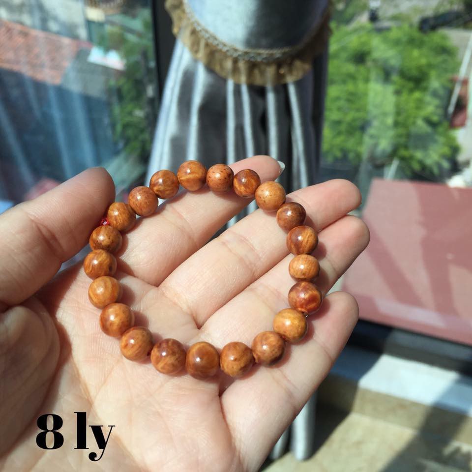 [Huyết long] Vòng tay gỗ nu huyết long 8mm - vòng tay phong thủy nữ -dũng557