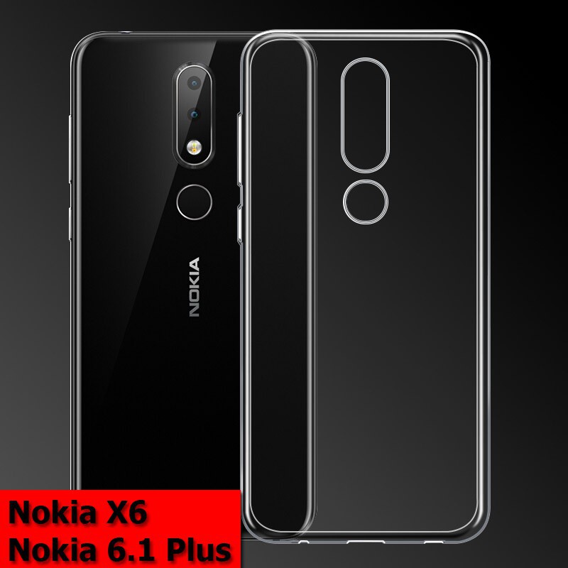 Ốp lưng silicon dẻo trong nokia x6 - nokia 6.1 plus - nokia x5 - nokia 5.1 plus