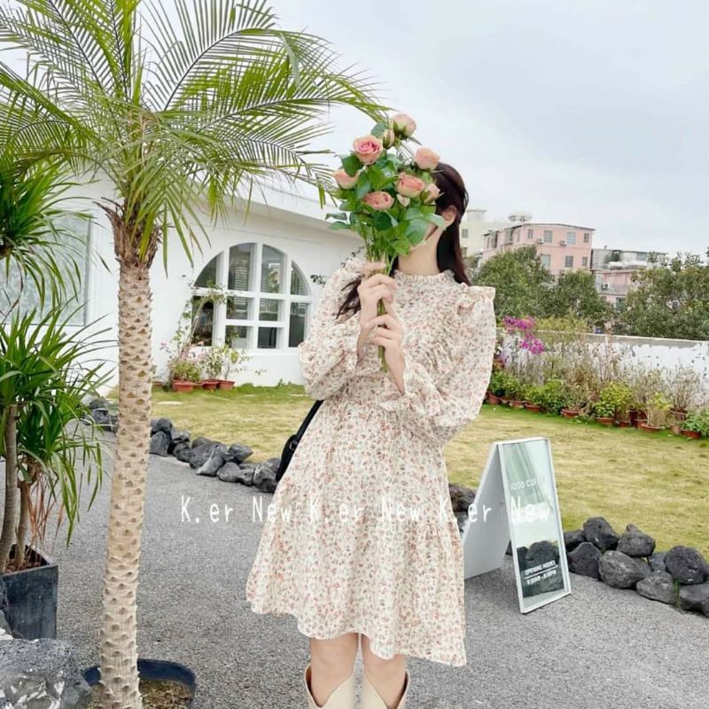 Đầm nữ hoa nhí tay lỡ hot hit , đầm nữ siêu hot mùa hè 2021