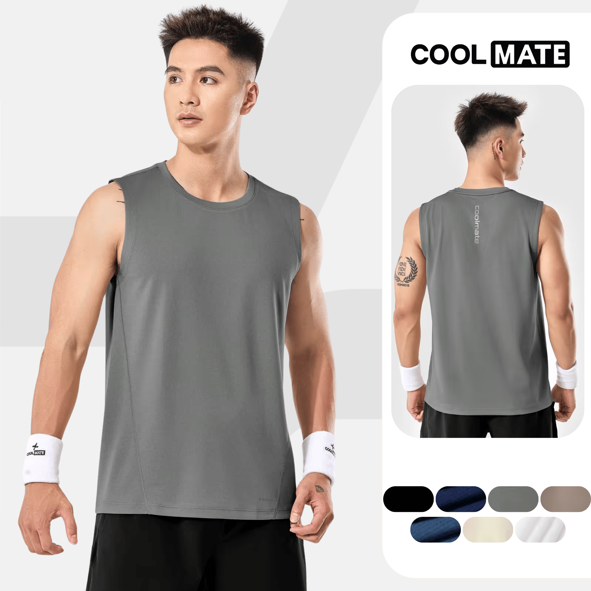 [MUA 3 GIẢM 12%]Áo sát nách thể thao nam Promax thoáng mát tối đa mẫu mới - Coolmate