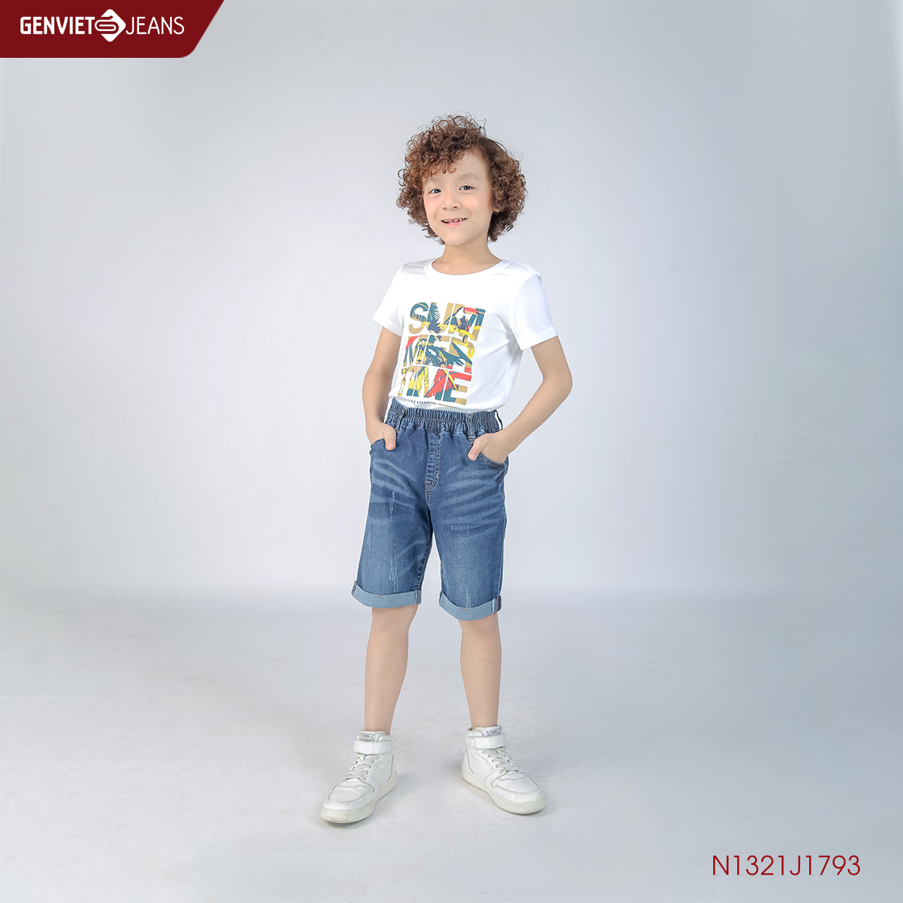 Quần ngố jeans bé trai n1321j1793 genviet