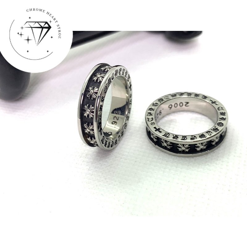 Nhẫn Chrome Heart Mini Plus bản nhỏ bạc.