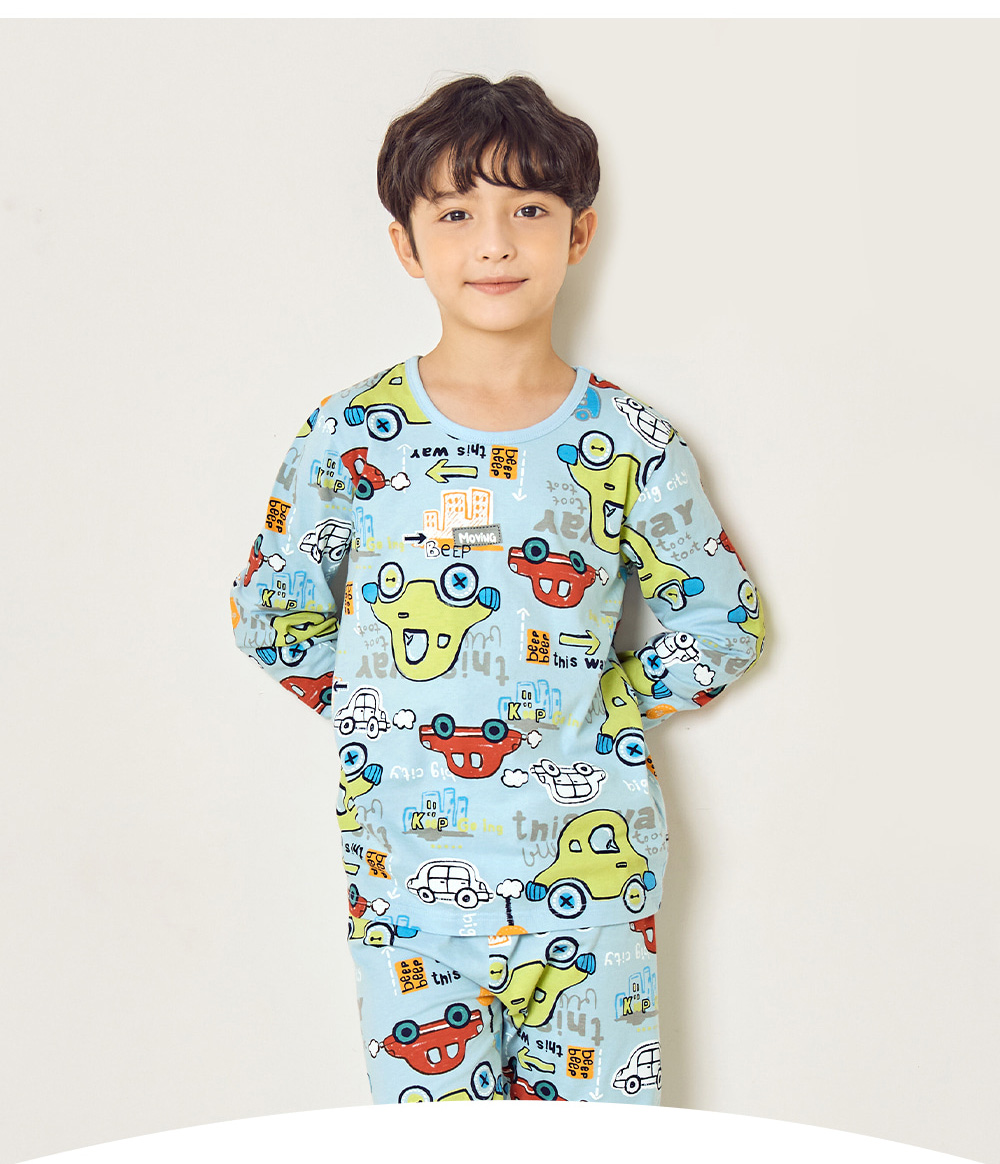 (10-40kg) ĐỒ BỘ DÀI TAY COTTON MẶC NHÀ MÙA THU ĐÔNG BÉ TRA-I UNIFRIEND HÀN QUỐC-BỘ HÌNH Ô TÔ