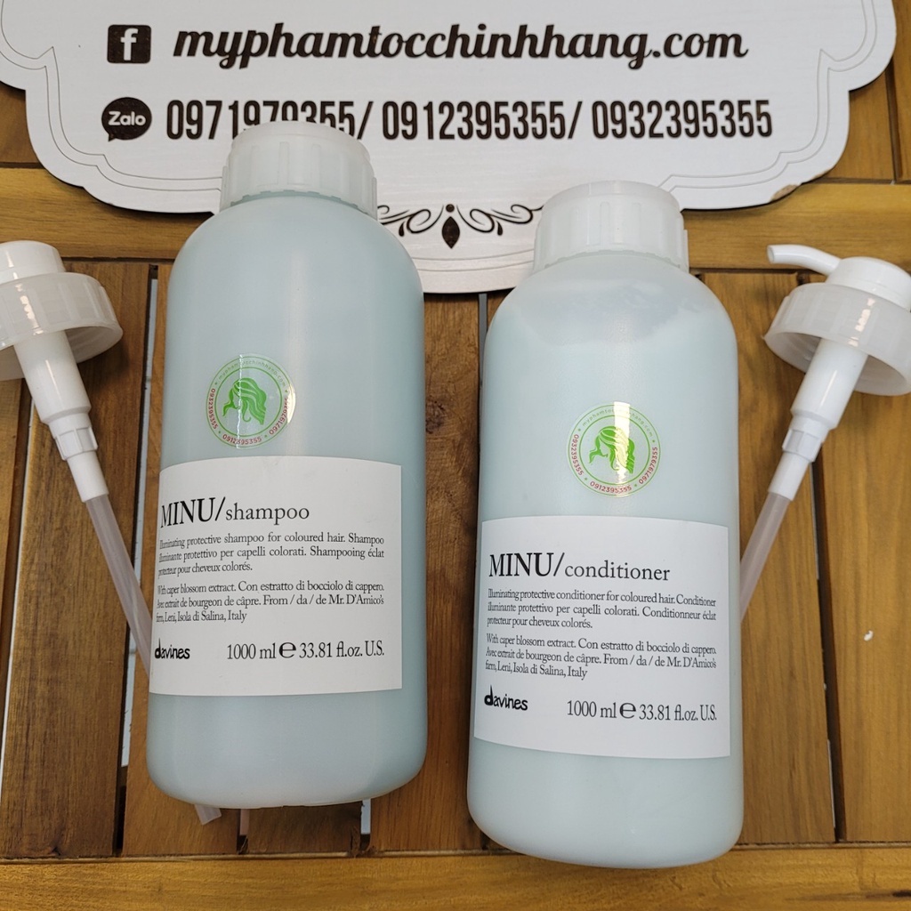 Dầu gội và xả dưỡng bóng davines minu 1000ml