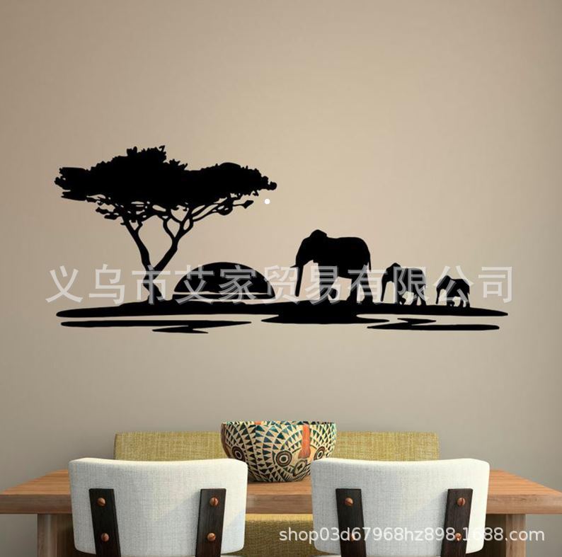 [HCM]Wall Decal DecorDecal đàn voi con bảng đồ thế giới hàng dừa coffee love