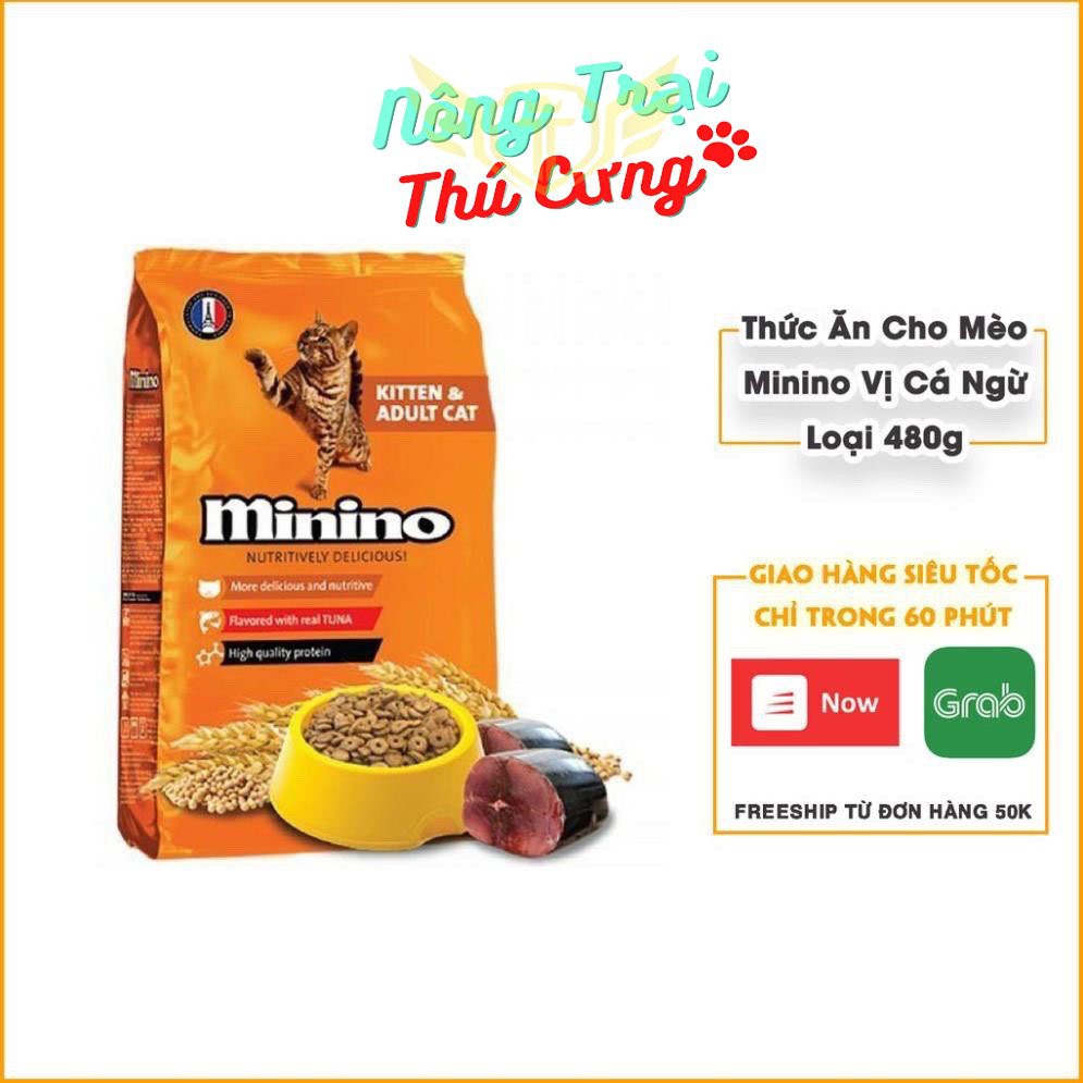 [HCM]Thức Ăn Cho Mèo Hạt Minino Vị Cá Ngừ 480g