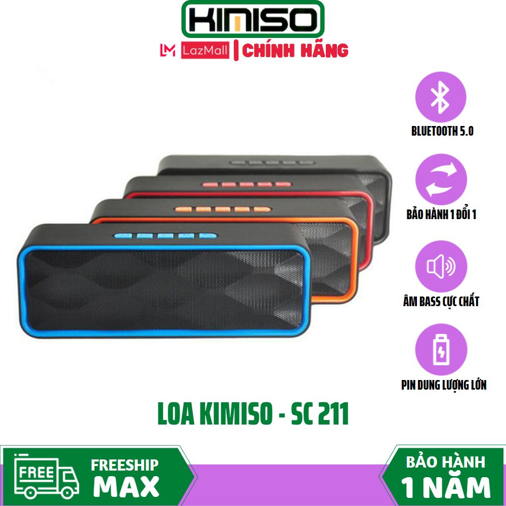 Loa bluetooth nghe nhạc không dây sc211 cực chất có âm bass cực hay cắm usb