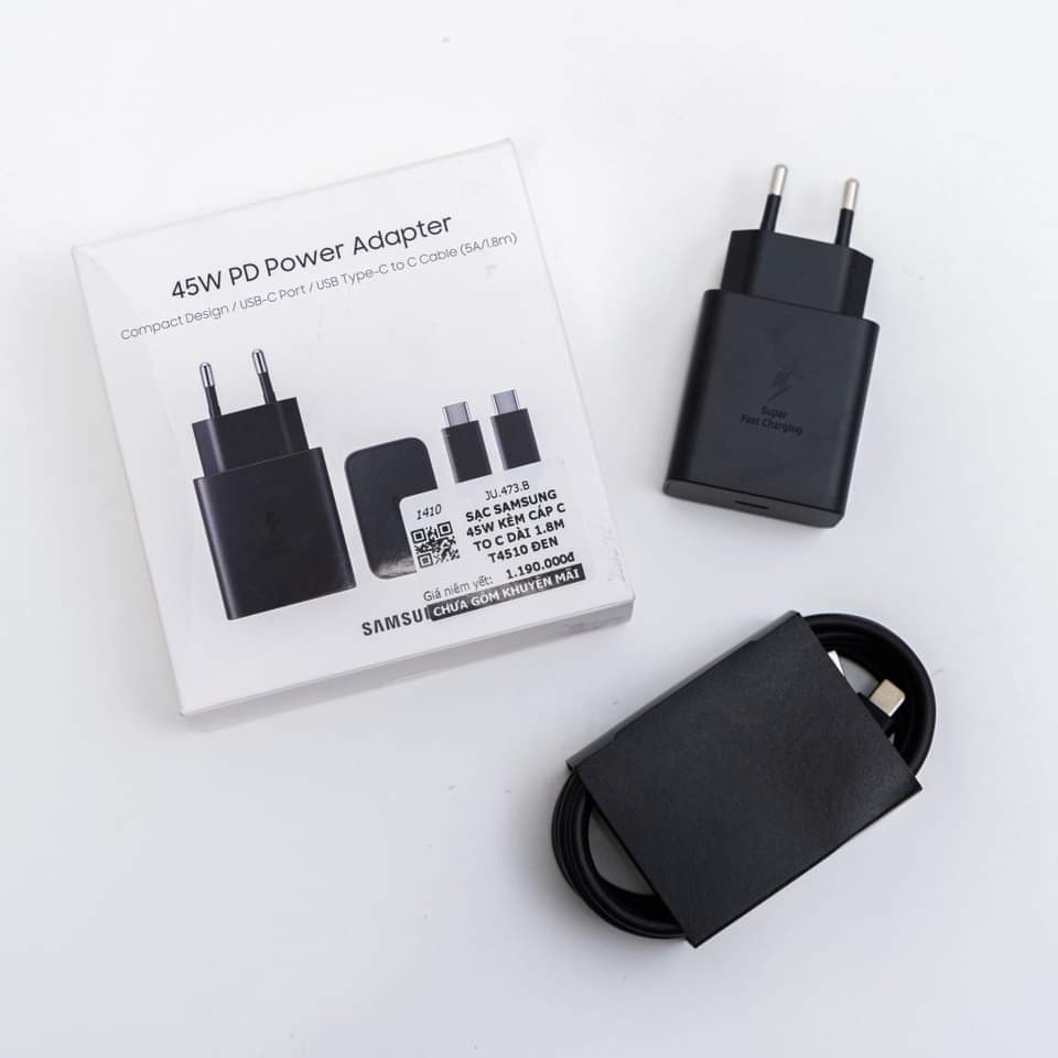 Củ sạc nhanh 45w samsung galaxy s21 s21 plus s21 ultra 5g fulbox-chings hãng
