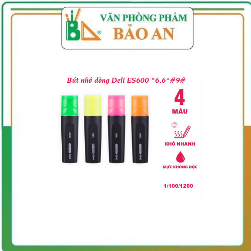 Bút nhớ dòng deli - bút dấu dòng - bút highlight - es600