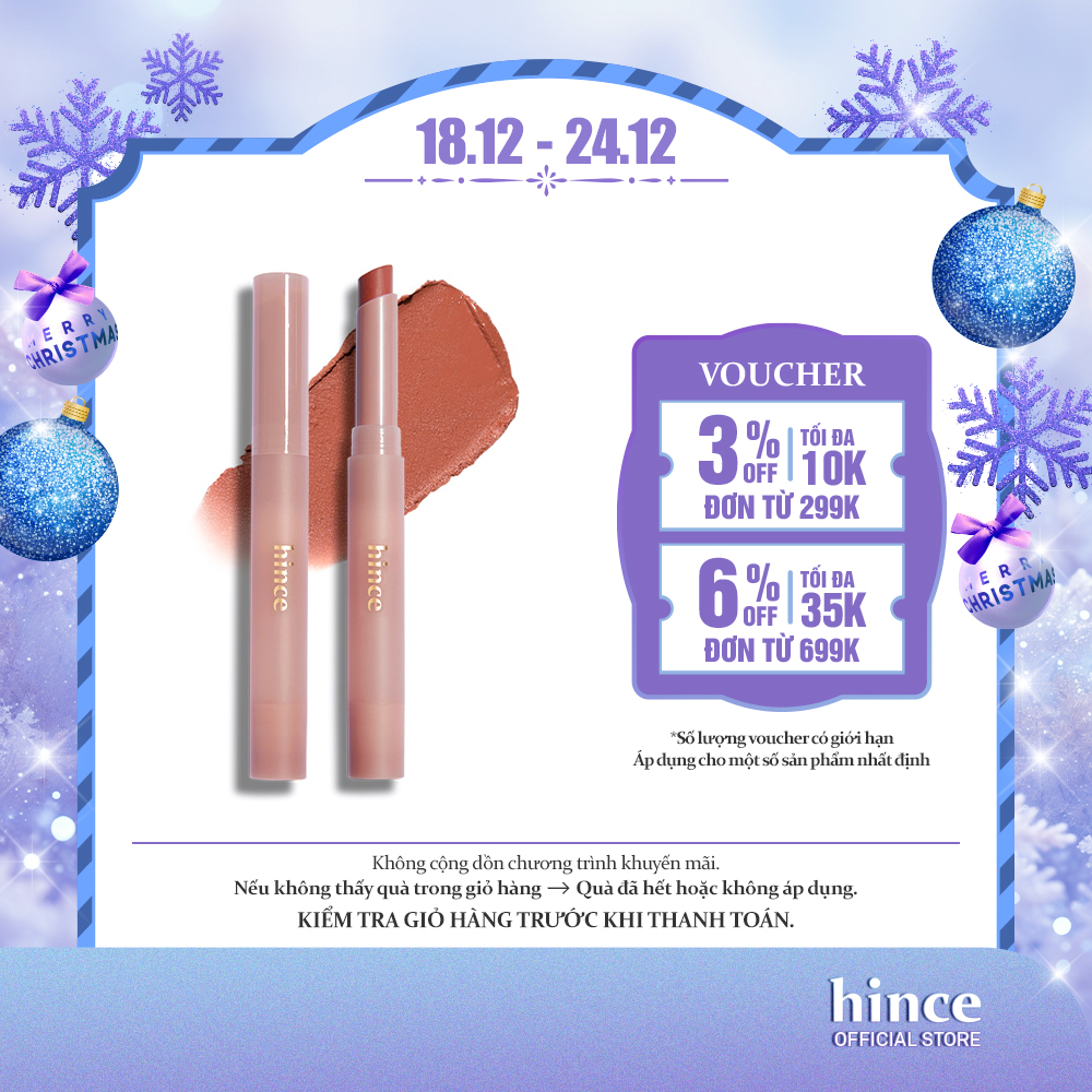 Son thỏi lì lâu trôi không khô môi hince Slim Stick Melting Matte 1.6g