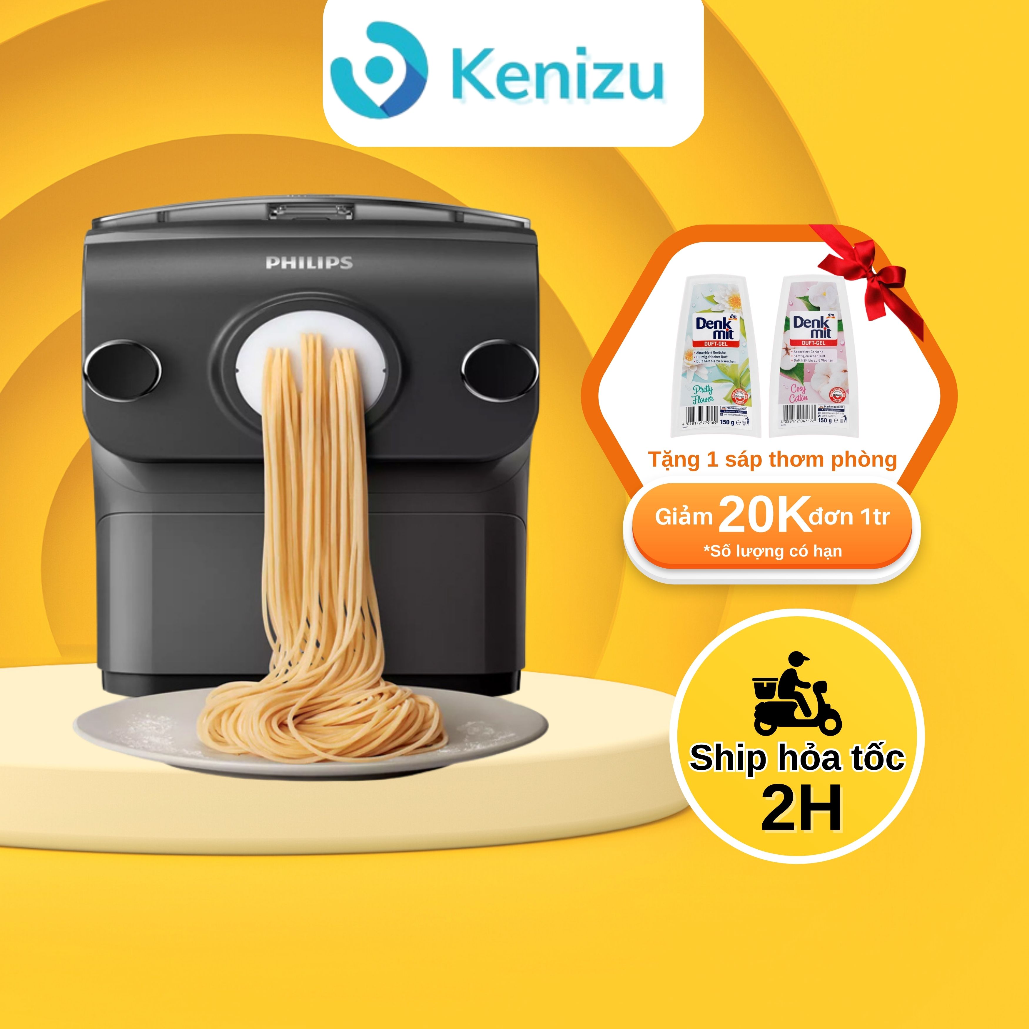 [Trả góp 0%] Máy làm bún mì Philips 2382/15 - 8 phụ kiện làm sợi khác nhau - Bảo hành 12 tháng- Máy làm bún mì tự động nhập khẩu Đức