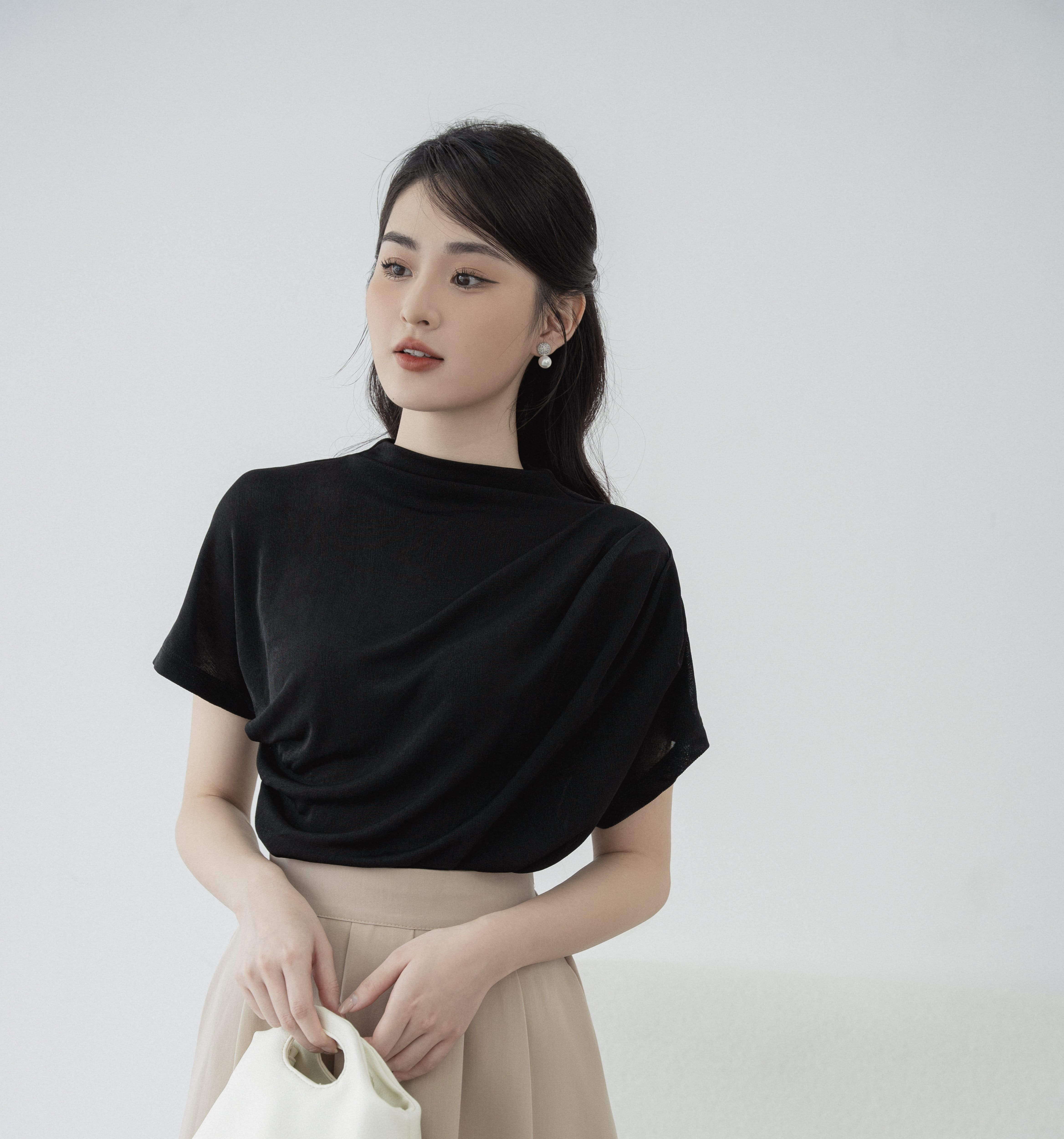 Áo len cổ leo tay liền tiinstore adn536