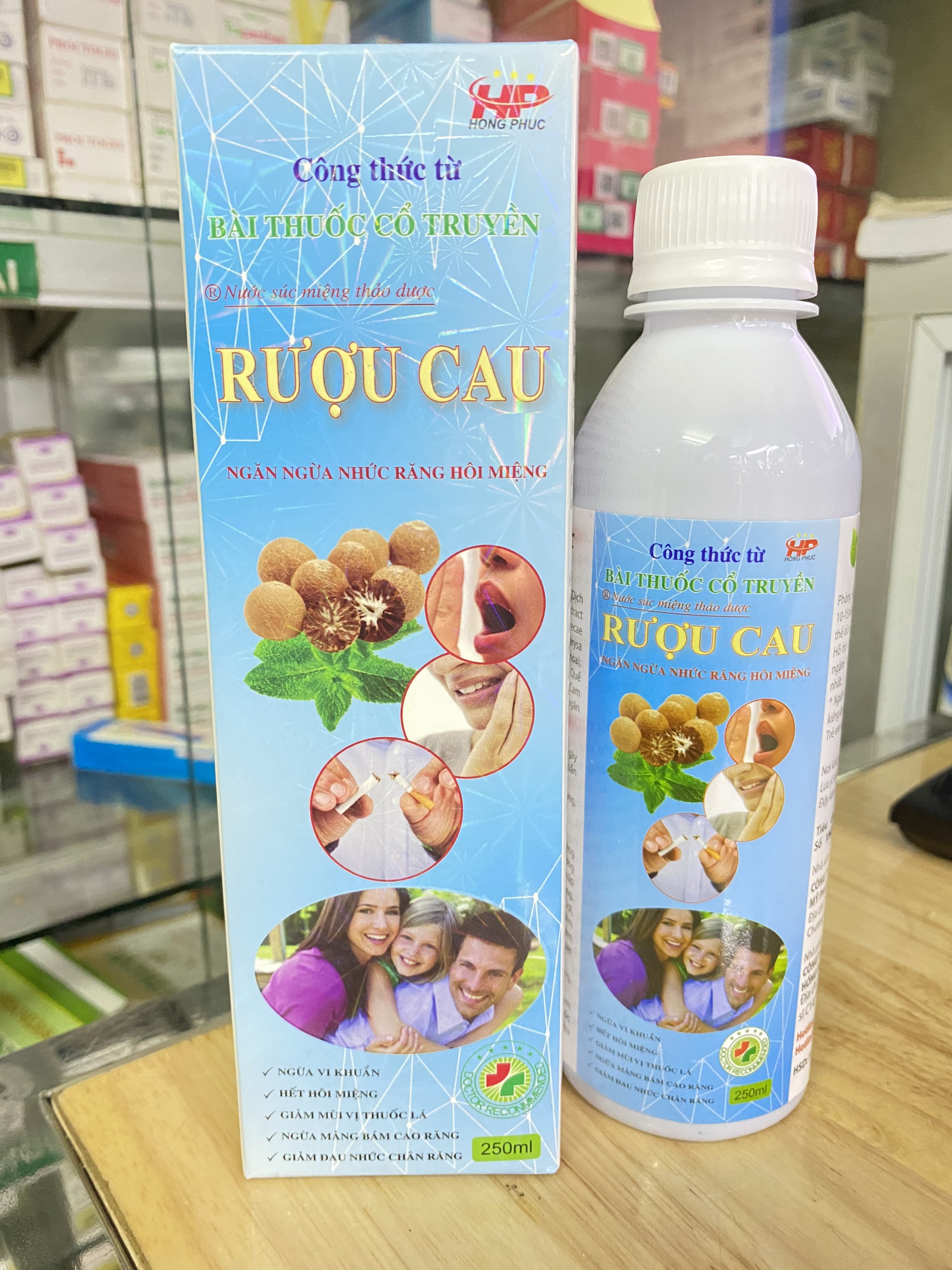 Nước súc miệng rượu cau lọ 250ml