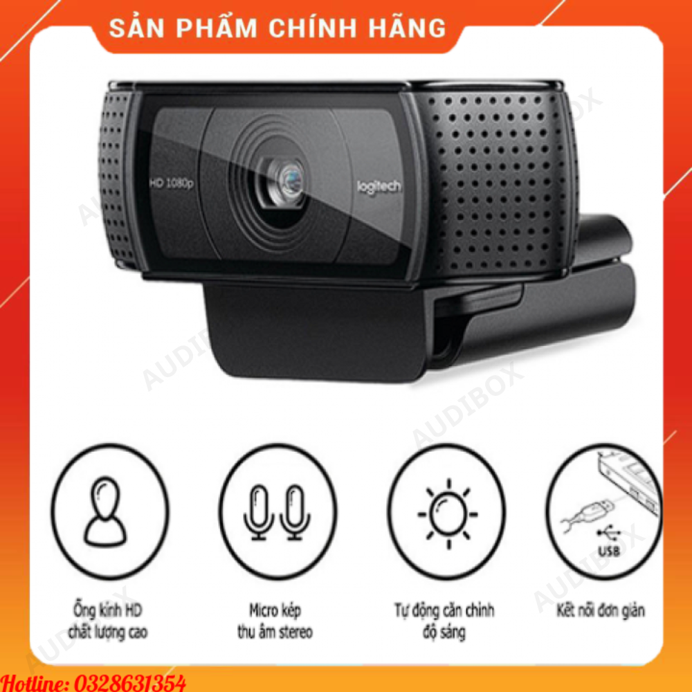 Logitech c920e - webcam full hd 1080p họp trực tuyến