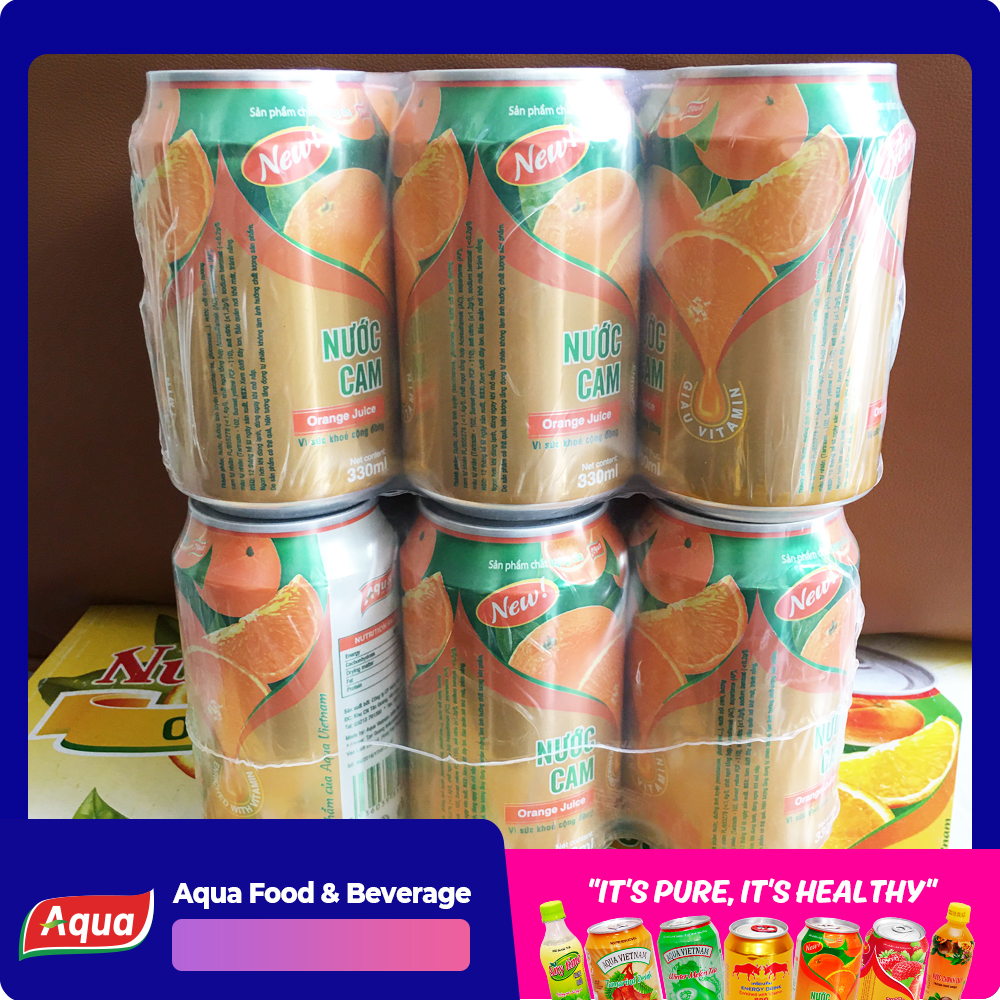 Combo 2 lốc Nước Cam Aqua (12 lon x 330ml)