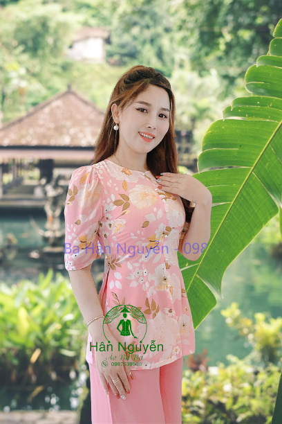 Áo bà ba voan cổ tròn