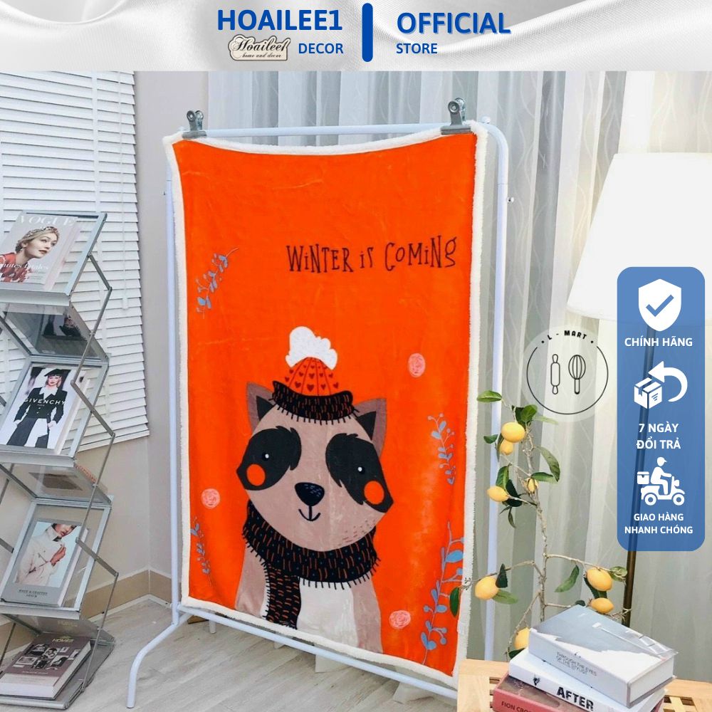 Chăn lông cừu trẻ em 2 lớp loại dày cho bé nhiều mẫu, chăn cho bé đi học đến trường -