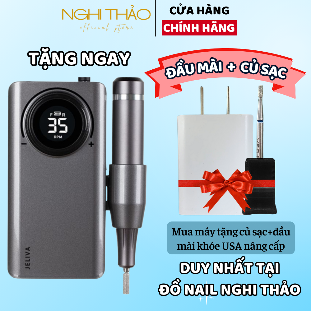 Máy mài móng tích điện cầm tay Jeliva Nghi Thảo