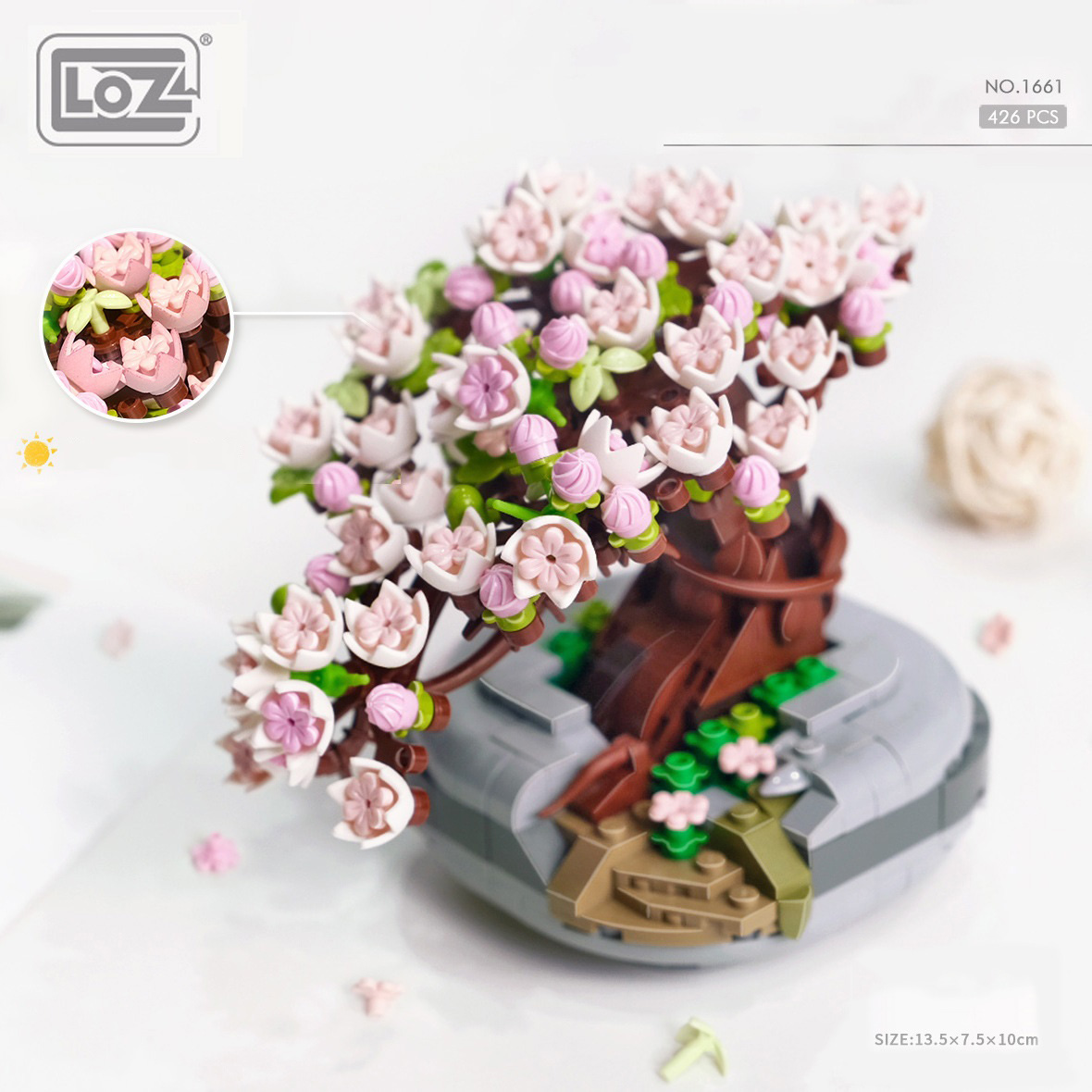 Đồ chơi lắp ráp khối xây dựng mô hình Hoa Anh Đào Sakura bộ xếp hình trang trí, building blocks LOZ
