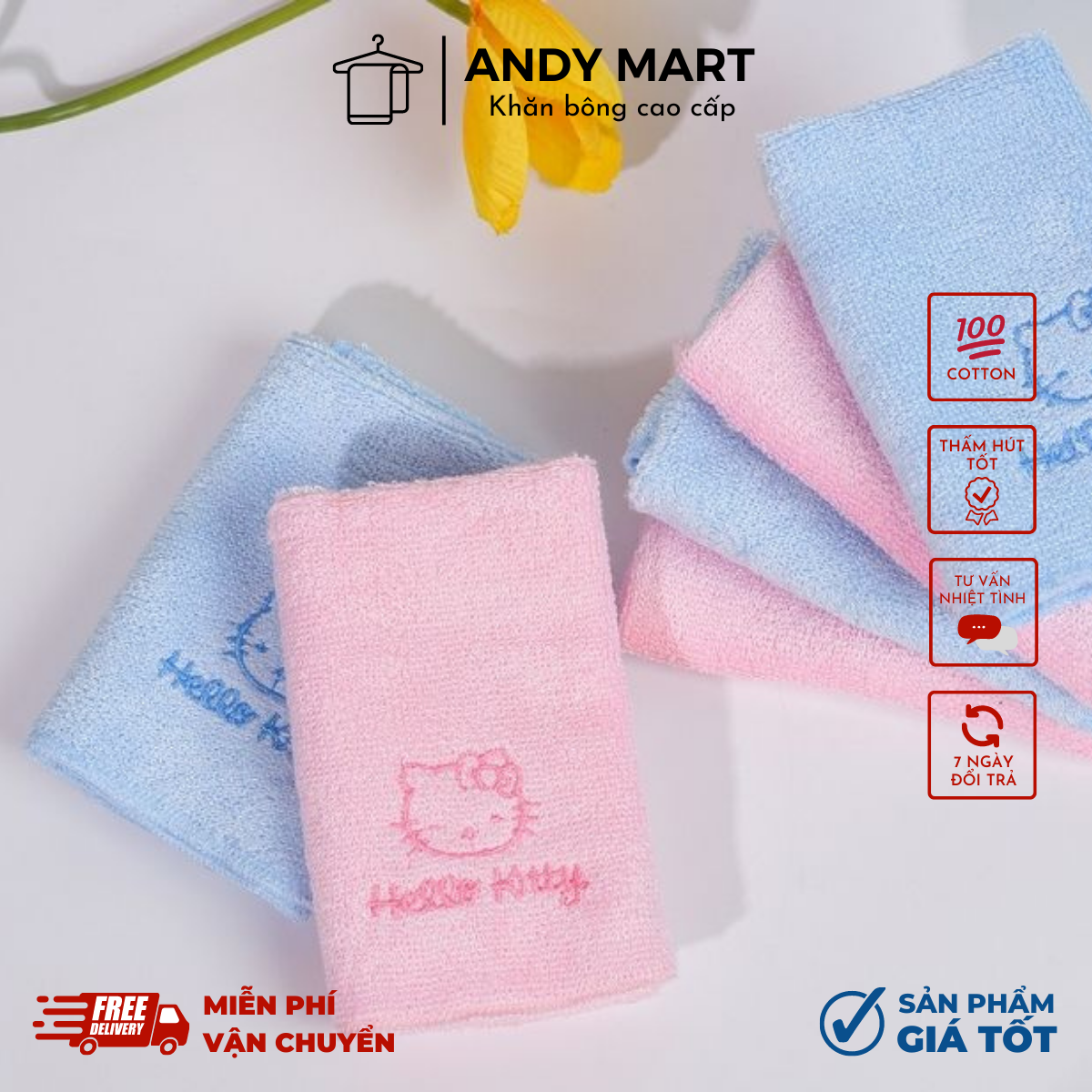 Khăn mặt trẻ em, khăn mặt cho bé sợi sồi 30x30cm mềm mịn, thấm hút, kháng khuẩn, an toàn cho da bé