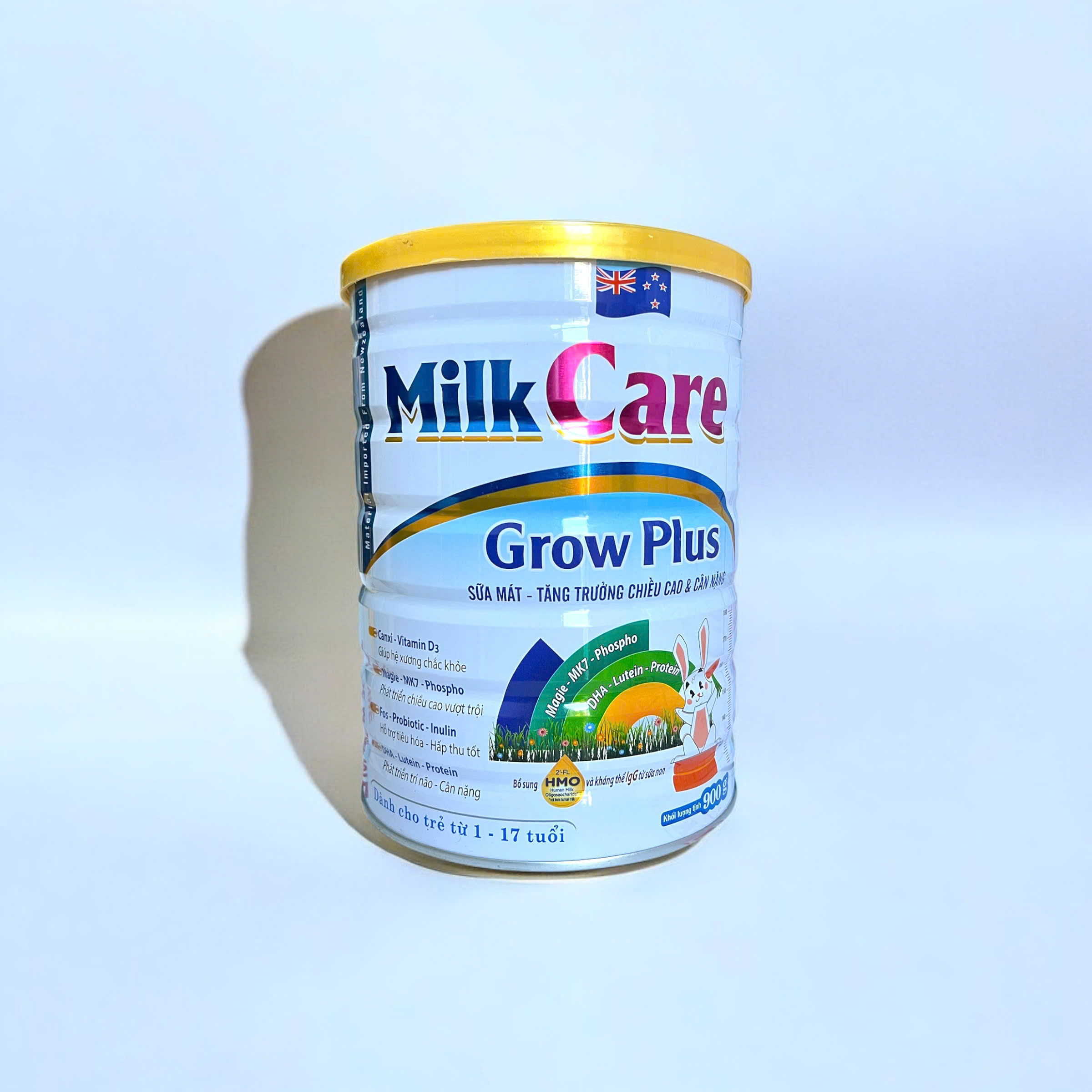 Sữa mát tăng cân, tăng chiều cao Milkcare Grow Plus lon 900g dành cho trẻ 1-17 tuổi