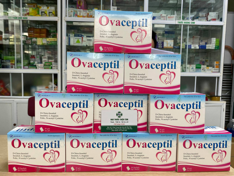 Ovaceptil hộp 30 gói x 3g bổ trứng, hỗ trợ cải thiện buồng trứng đa nang