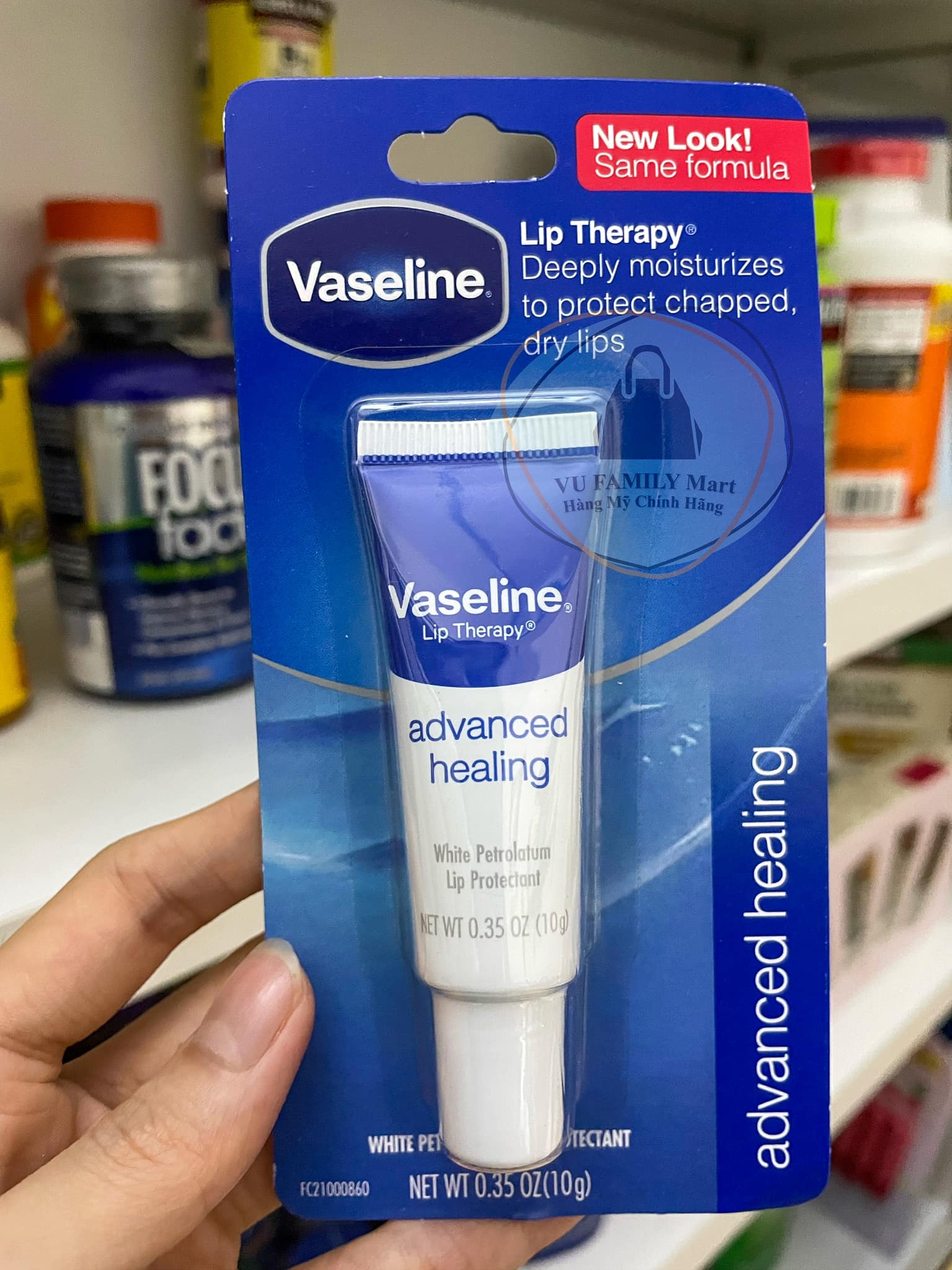 Son Dưỡng Môi Vaseline Lip Therapy Advanced Healing dạng tuýp - Hàng Mỹ