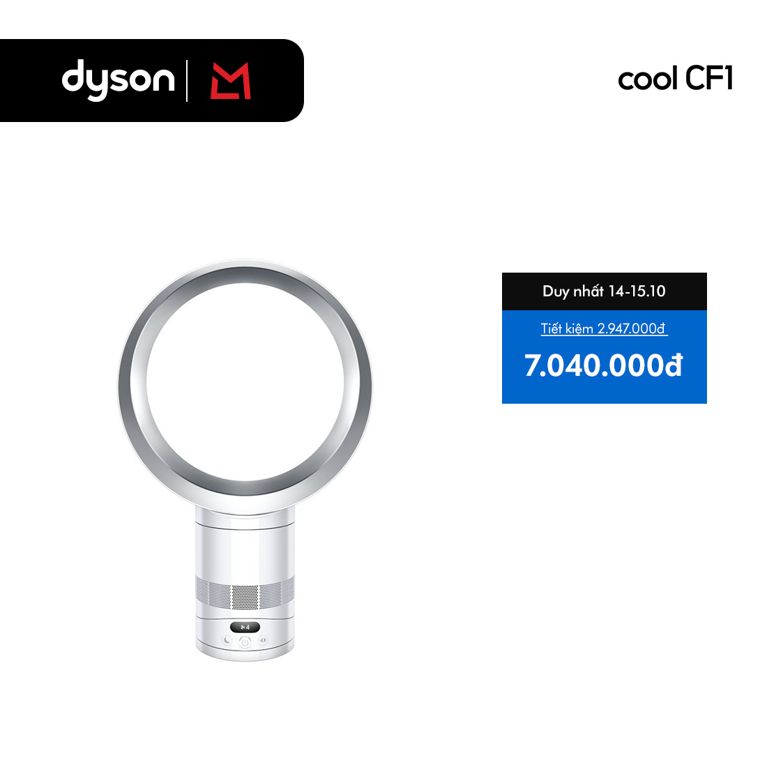 [15-17.10: Voucher 14% tối đa 3 triệu]  Quạt Dyson Cool™ CF1 AM12 (Trắng/Bạc)