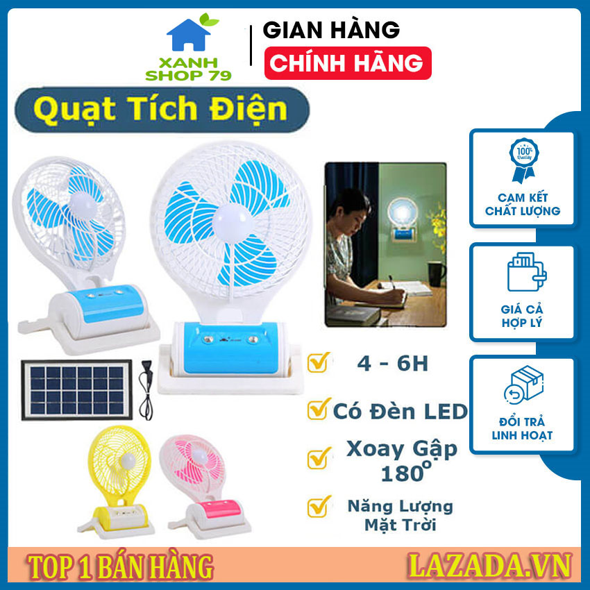 Quạt tích điện, quạt năng lượng mặt trời JR 5588 có đèn led siêu sáng, thời gian sử dụng 4-6h, xoayj 180 độ - Quạt để bàn năng lượng mặt trời, quạt sạc điện năng lượng mặt trời