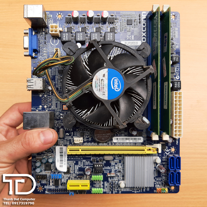Combo main Foxconn H61 + CPU G2030 + Ram 4GB DDR3 tặng Fan