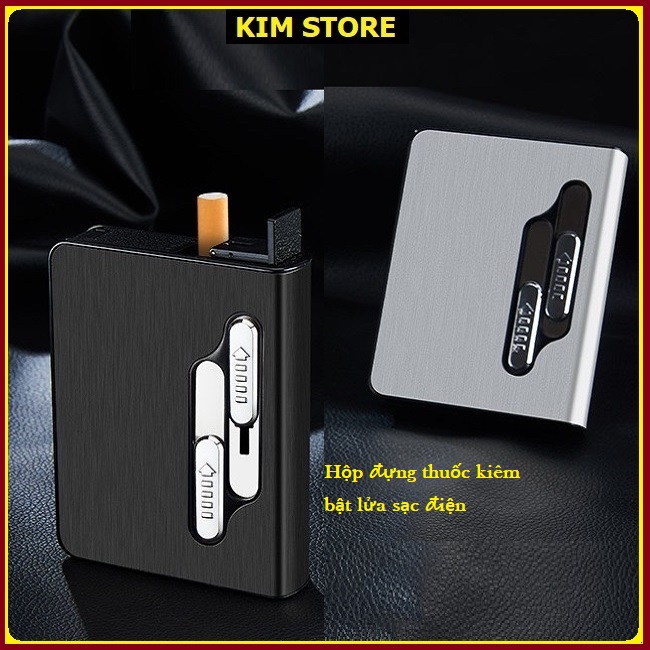 Hộp đựng thuốc lá đa năng kiêm Bật lửa 4 tia Plasma hiện đại Sạc Pin