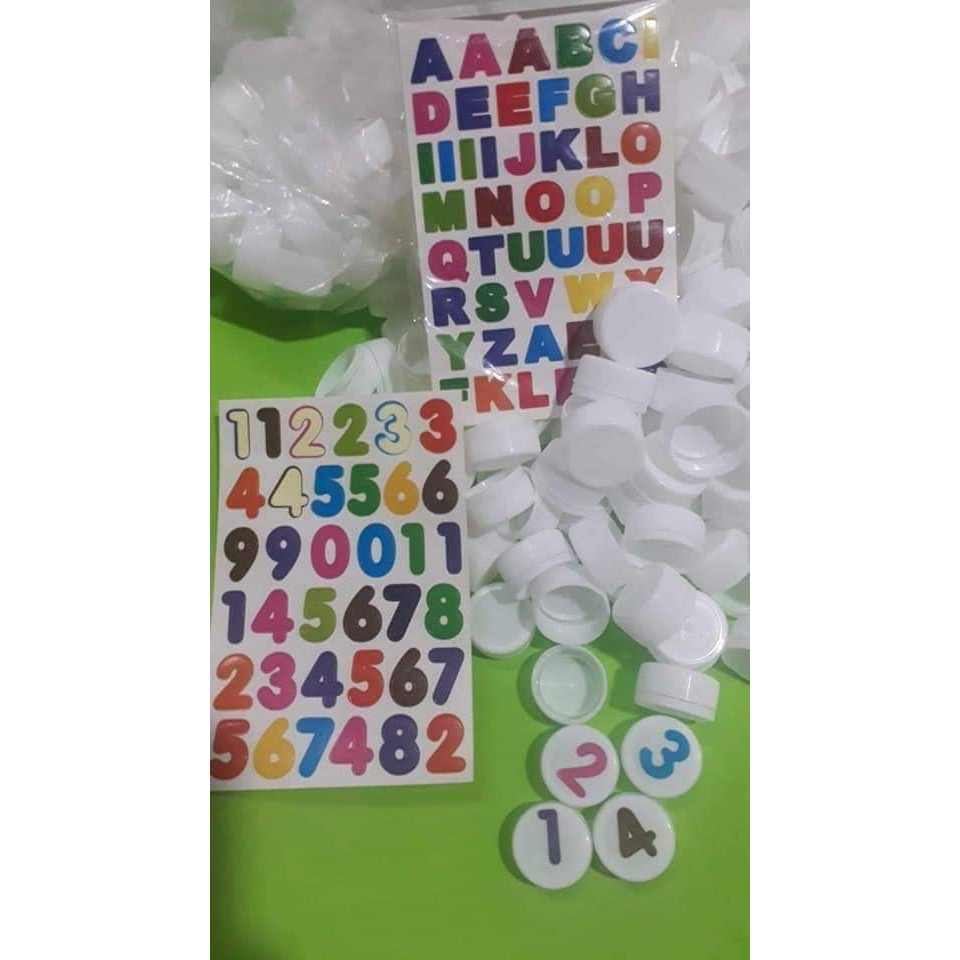 [Hoàn Tiền 10%]Sticker Chữ Và Số Dán Nhãn Nắp Chai Nhựa